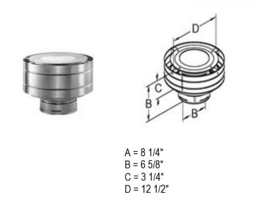 Duravent 46DVA-VC-S Termination Cap Stainless Steel (SS)