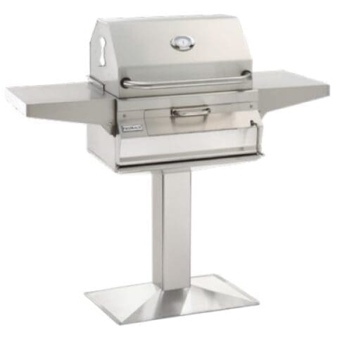FireMagic 24 Post Mount Stainless Steel Charcoal Grill