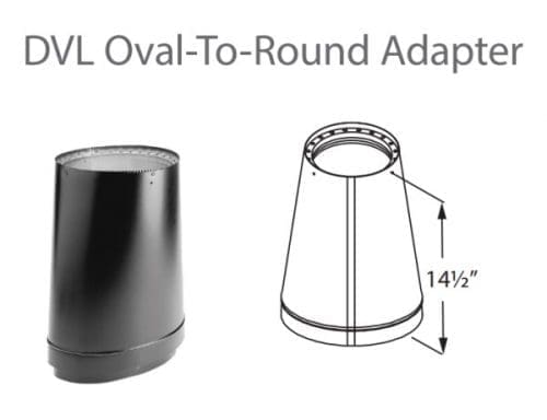 DuraVent DVL 6DVL-ORAD 8” Oval To 6” Round Adapter