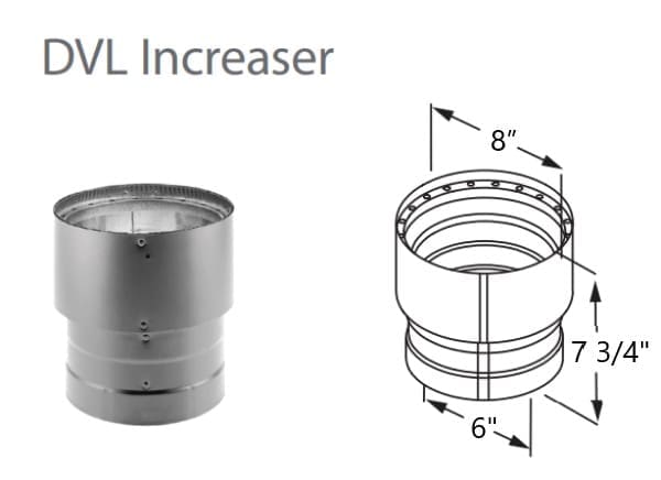 DuraVent DVL 6DVL-X8 Increaser from 6" to 8"