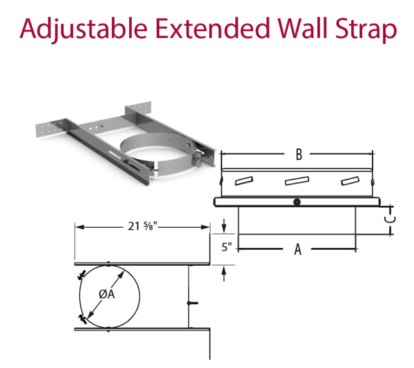 DuraVent Duratech 6DT-AWSX-SS Extended Adjustable Wall Support