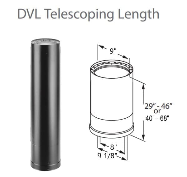 DURAVENT 8DVL-46TA Telescoping Length