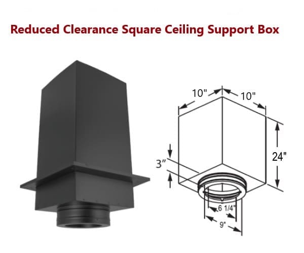 Duravent Duratech 6DT-CS24R Reduced Clearance Square Ceiling Support Box
